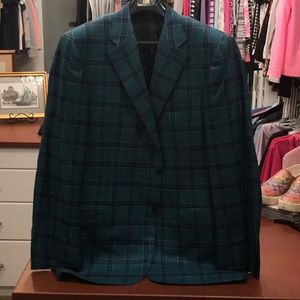 Canali Sport Coat. 44R. Green Plaid. Like new